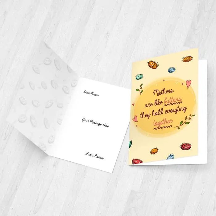 Personalised Mother's Are Like Buttons Greeting Card For Mom 3