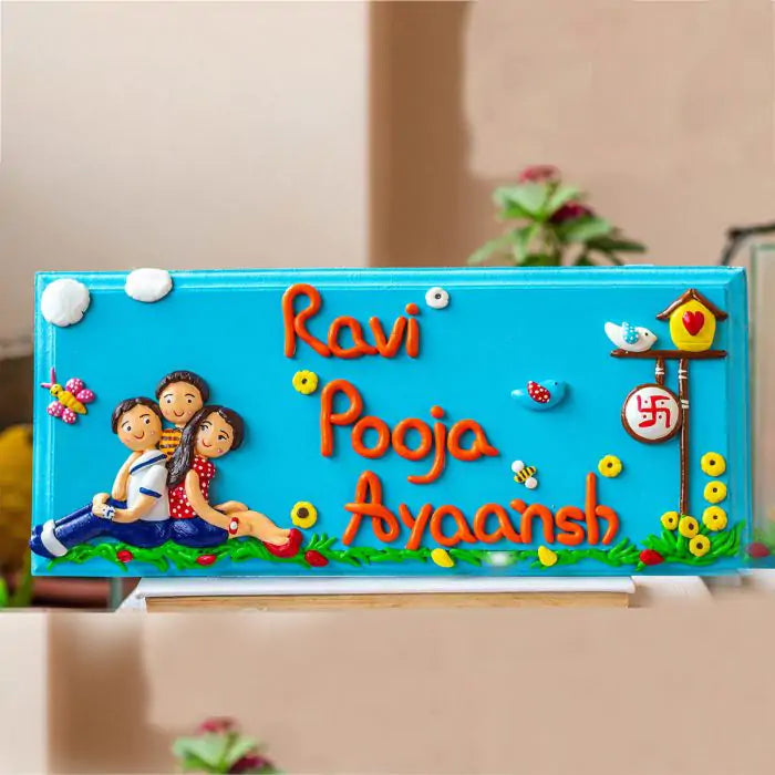 Personalized cute family themed nameplate