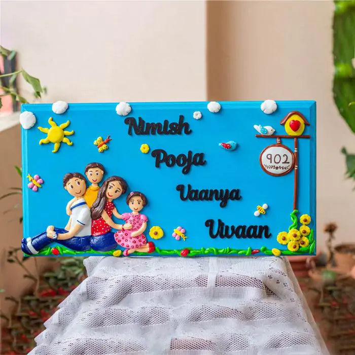 Handcrafted Customized Big Family Nameplate