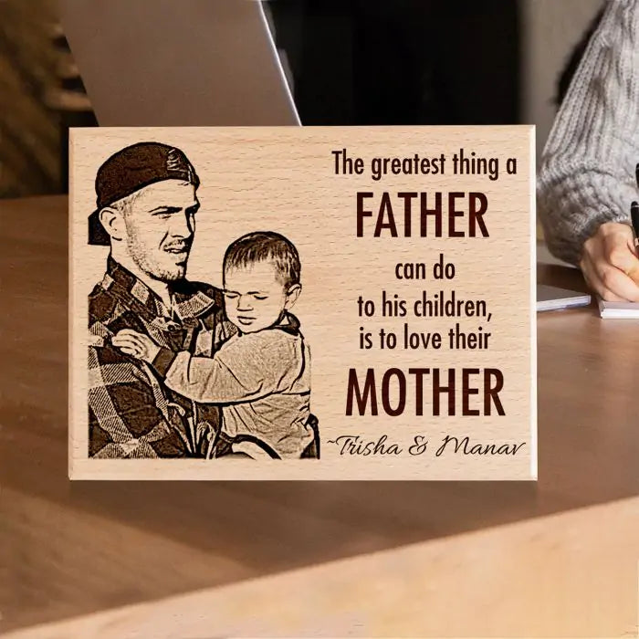 Father's Day Personalized Engraved Wooden Photo Frame Gift-1