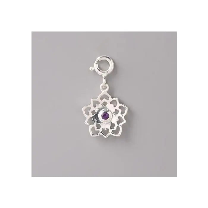 Sahasrara Chakra Rakhi With Gemstone - Silver