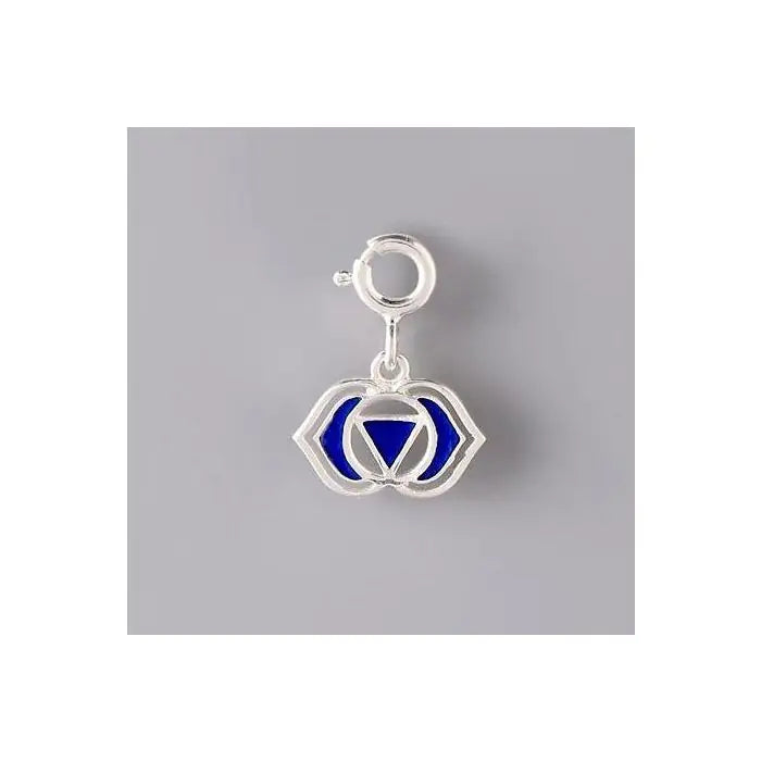 Ajna Chakra Rakhi With Meenakari - Silver
