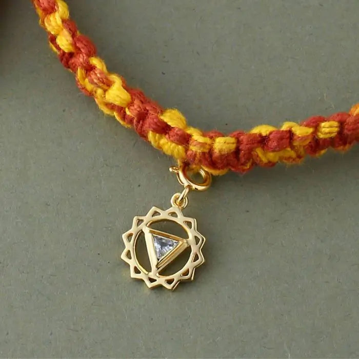 Vishuddha Chakra Rakhi With Gemstone - Gold