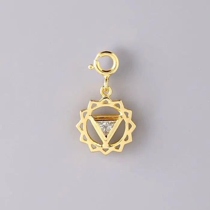Vishuddha Chakra Rakhi With Gemstone - Gold