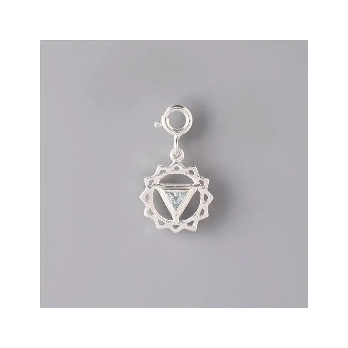 Vishuddha Chakra Rakhi With Gemstone - Silver