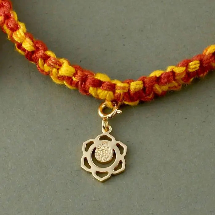 Swadhisthana Chakra Rakhi With Texture - Gold-2