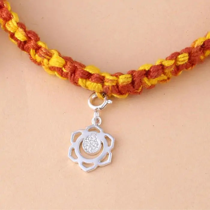 Swadhisthana Chakra Rakhi With Texture - Silver-2