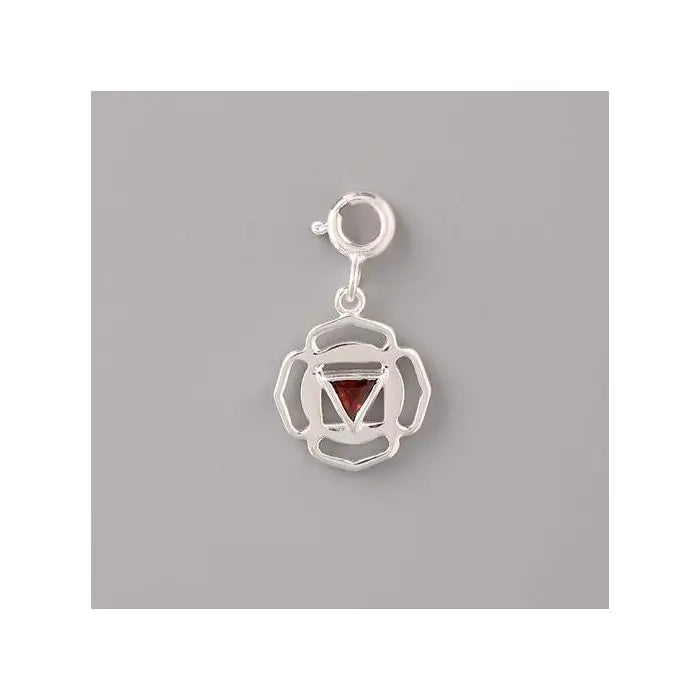 Muladhara Chakra Rakhi With Gemstone - Silver-3
