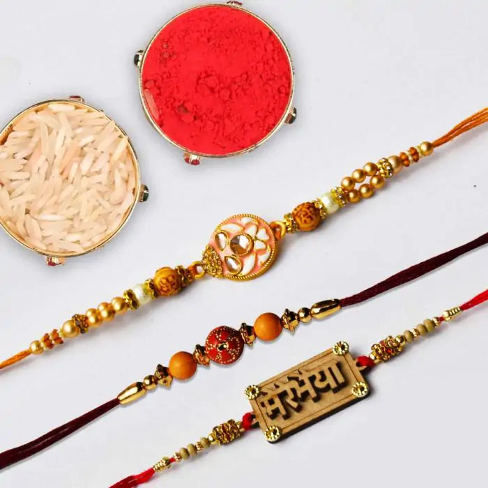 Creative 3 Set Of Rakhi Combo