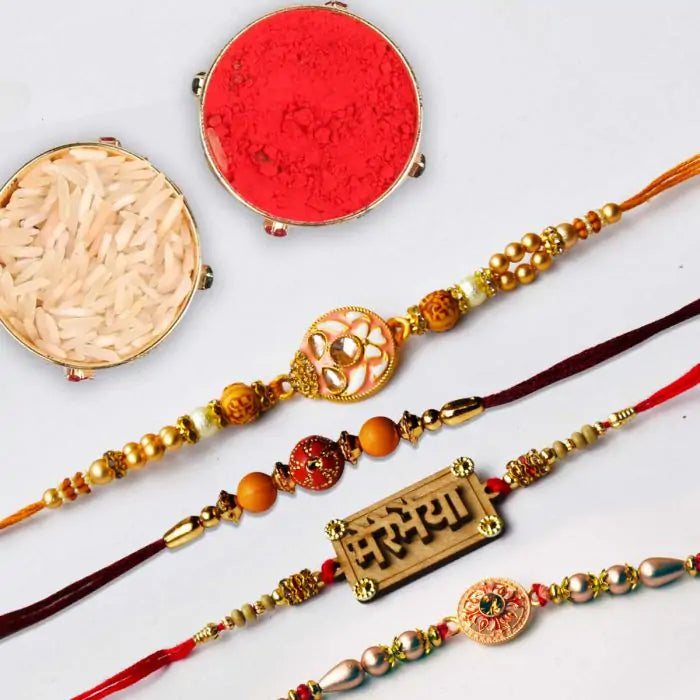 Set of 4 Rakhi Set For Bahiyas