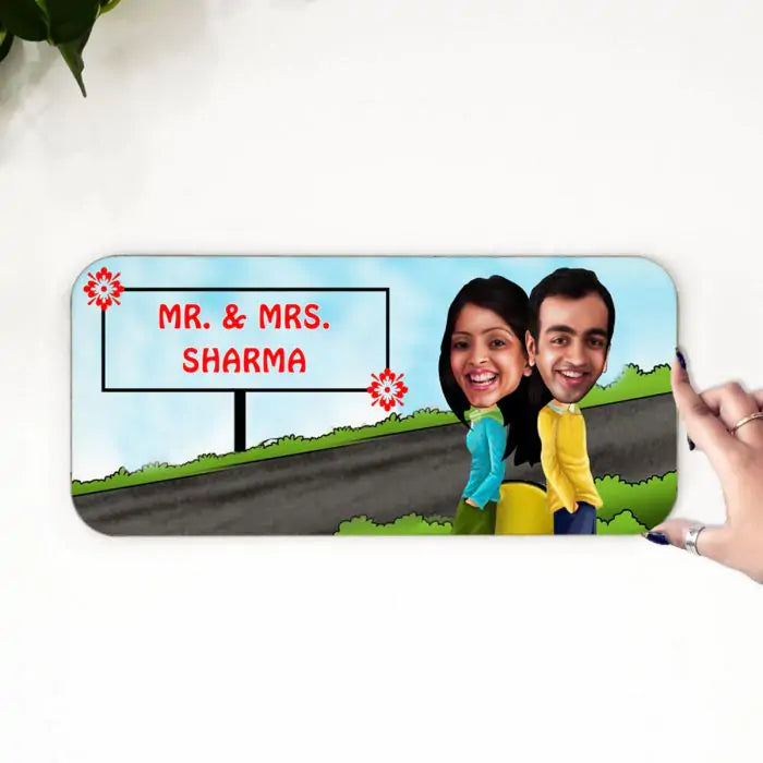 Personalised Welcome Couple Name Plate-2