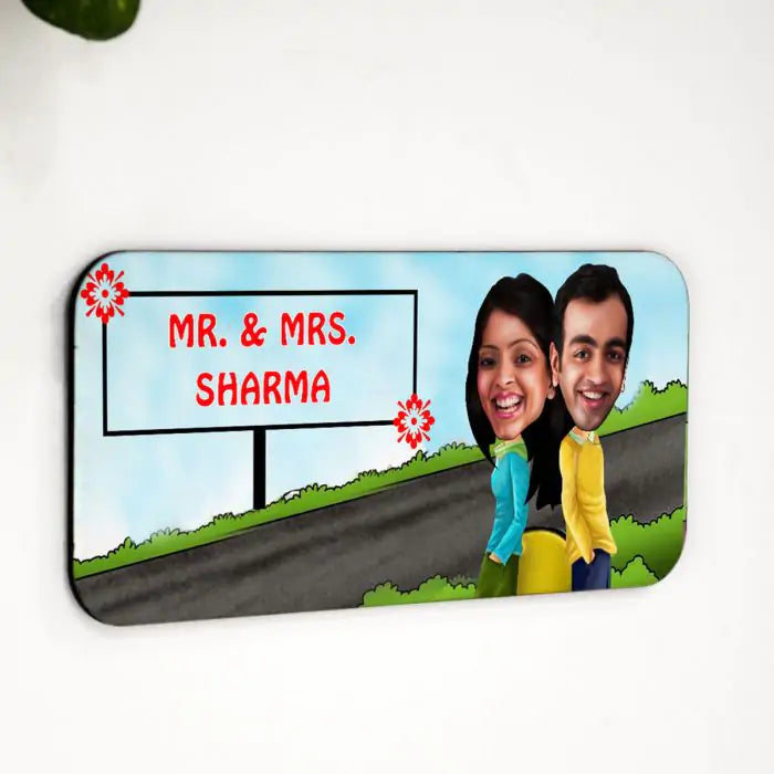 Personalised Welcome Couple Name Plate