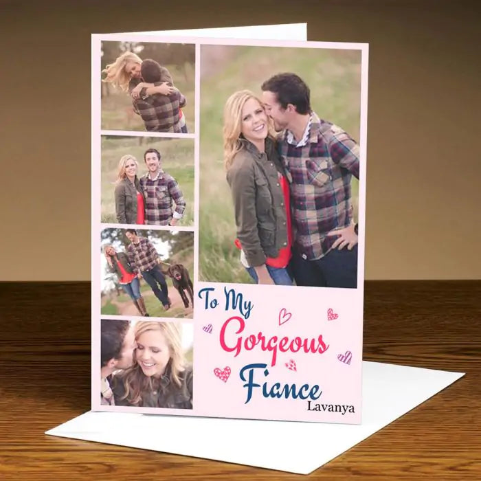 Personalised For My Fiance Photo Greeting Card-1