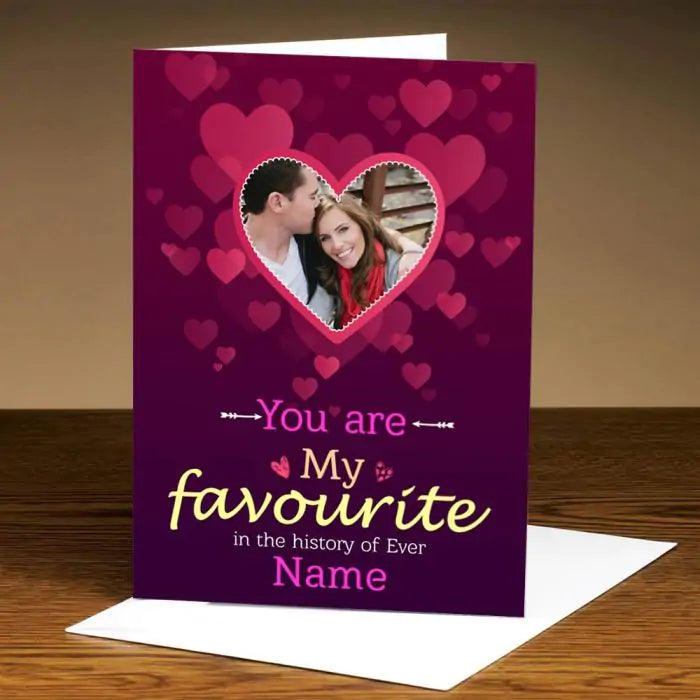 Personalised History Of Ever Photo Love Greeting Card-1
