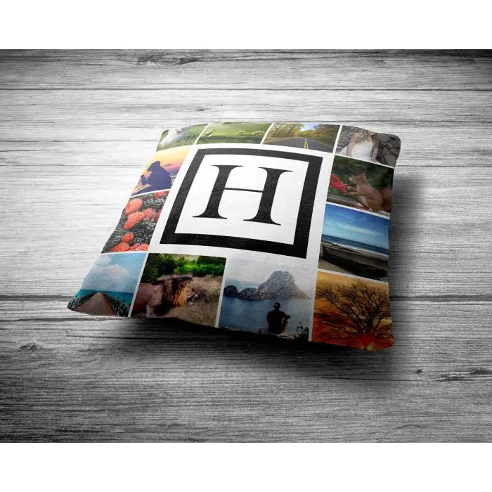 Personalized Monogram 12 Photo Cushion Gift For Couple 2