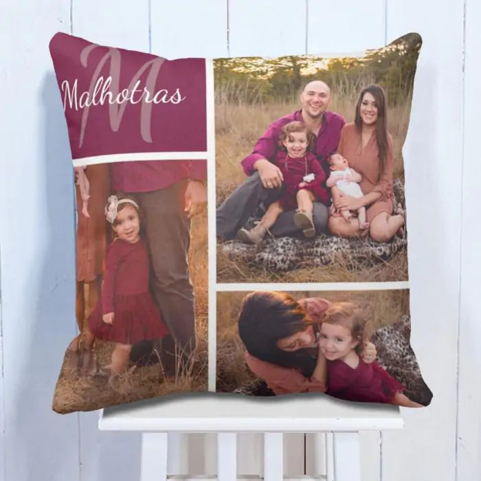 Personalised Family Love 3 Photo Cushion