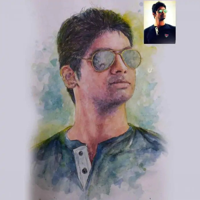 Handmade Custom Water Color Painting Portrait - Solo-1
