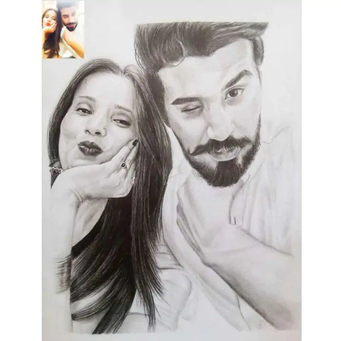 Handmade Custom Pencil Sketch Family/Group Portrait