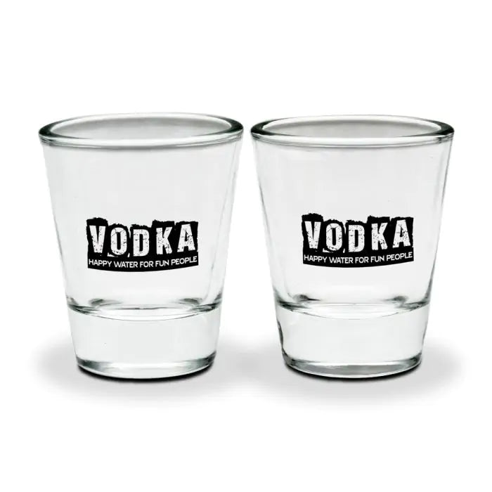 Set Of 2 - Happy Water Shot Glasses