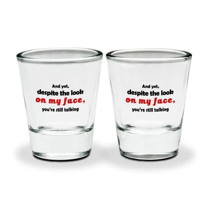 Set Of 2 - On My Face Shot Glasses