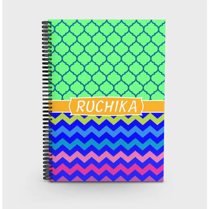 Cheveron Print Personalised Notebook