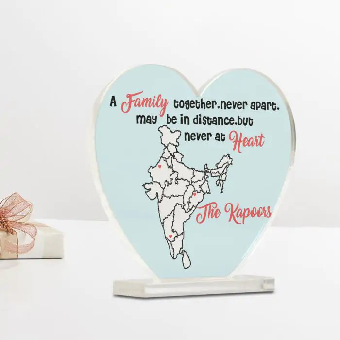 Personalised Family Love Heart Acrylic Plaque