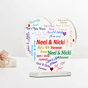 Personalised Forever Forever Heart Acrylic Plaque