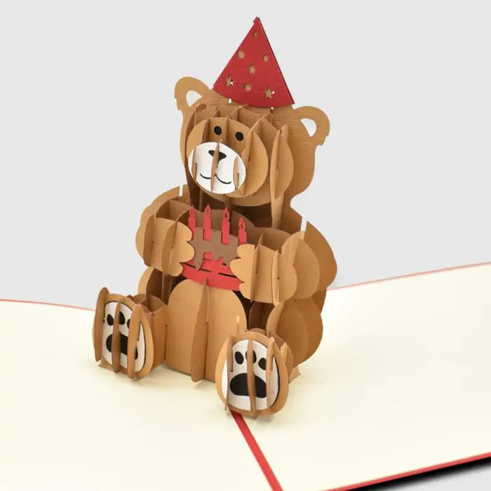 Personalised Happy Birthday Teddy Pop Up Card-1