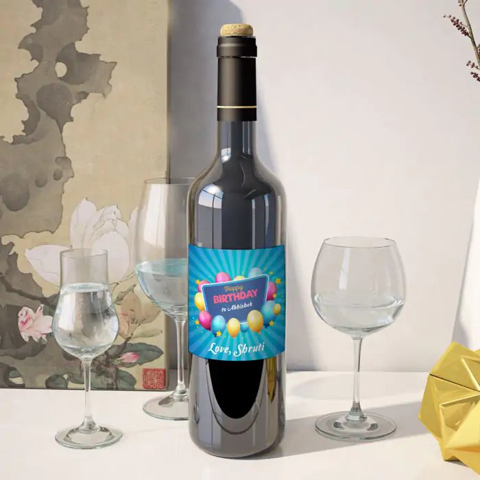 Personalised Birthday Celebration Wine Label - Set of - 3