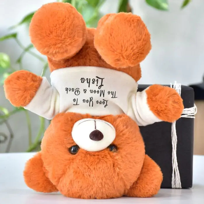 Personalized Love You To The Moon And Back Teddy Bear for Valentine's Day-3