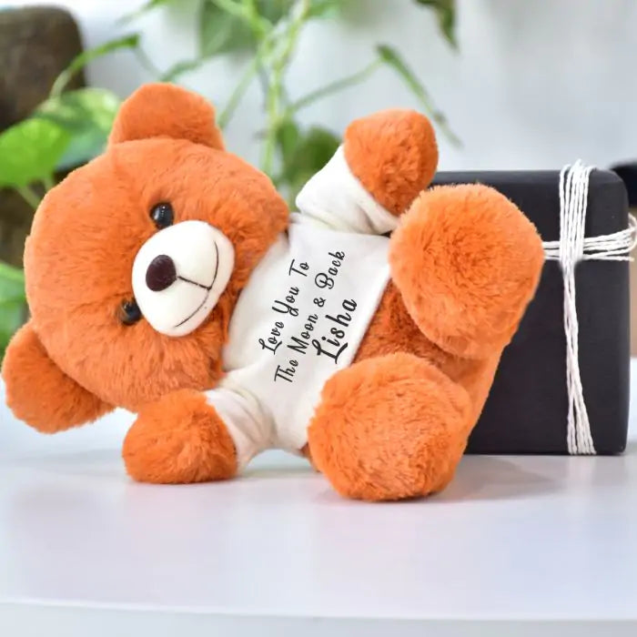 Personalized Love You To The Moon And Back Teddy Bear for Valentine's Day-2