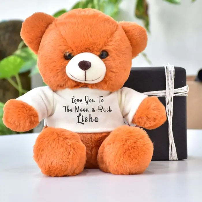 Personalized Love You To The Moon And Back Teddy Bear for Valentine's Day-1