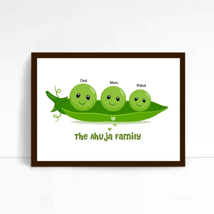Peas In A Pod Personalise Family Poster Frame-1