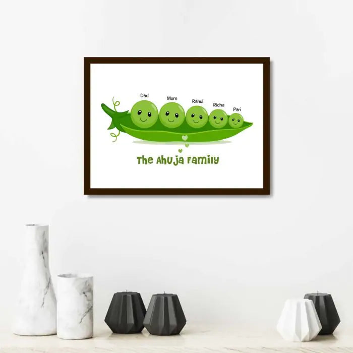Peas In A Pod Personalise Family Poster Frame-2