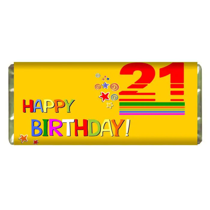 21st Birthday Personalised Choco Bar