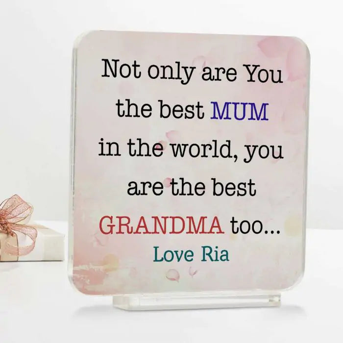 Personalised Best Grandma Acrylic Keepsake Gift For Mother's Day 1