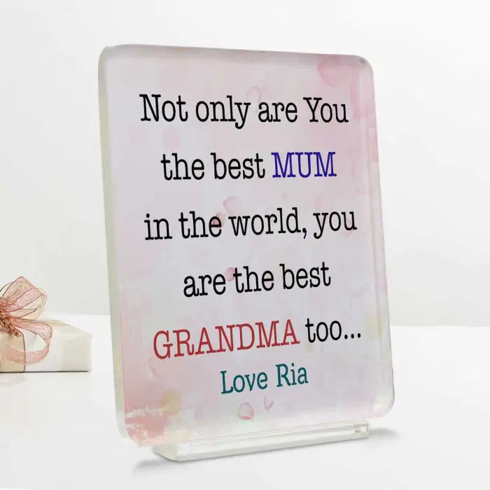 Personalised Best Grandma Acrylic Keepsake Gift For Mother's Day 2
