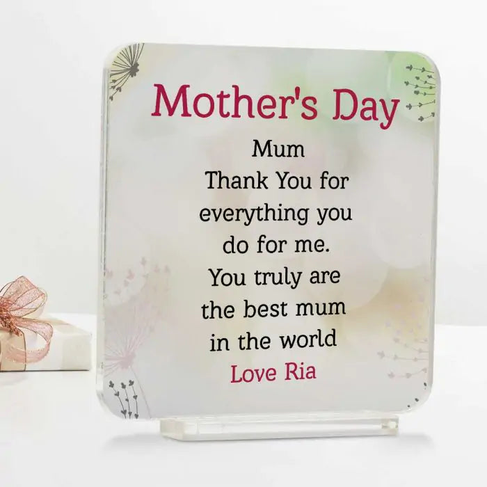 Buy Personalised Mum Thank You Acrylic Keepsake Online at Best Prices ...