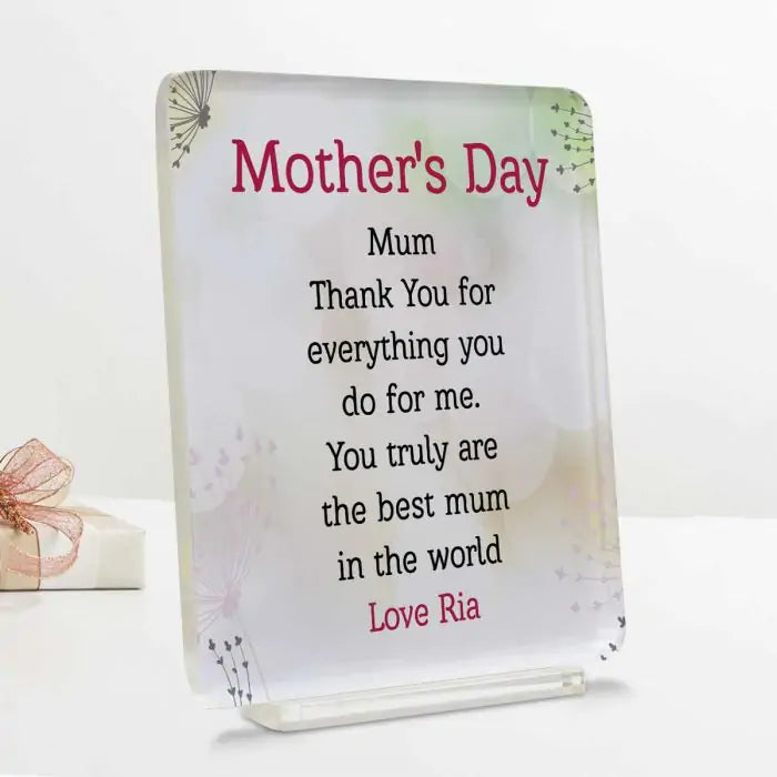 Personalised Mum Thank You Acrylic Acrylic Plaque-6