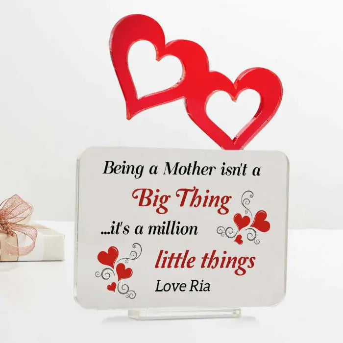 Customized Being Mother Acrylic Heart Plaque Gift For Mom 1