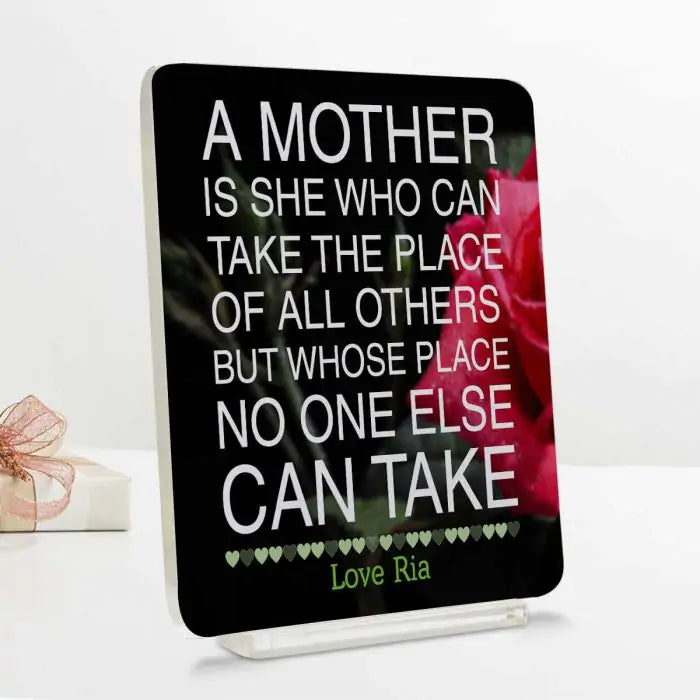 Customized No Else Can Take Place Acrylic Plaque Frame Gift For Mother's Day 2