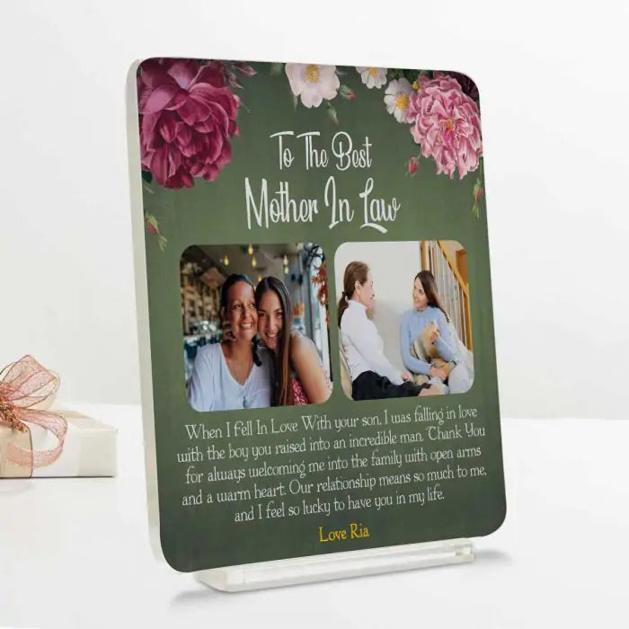 Customized Mother In Law Acrylic Keepsake Gift For Mother's Day 2