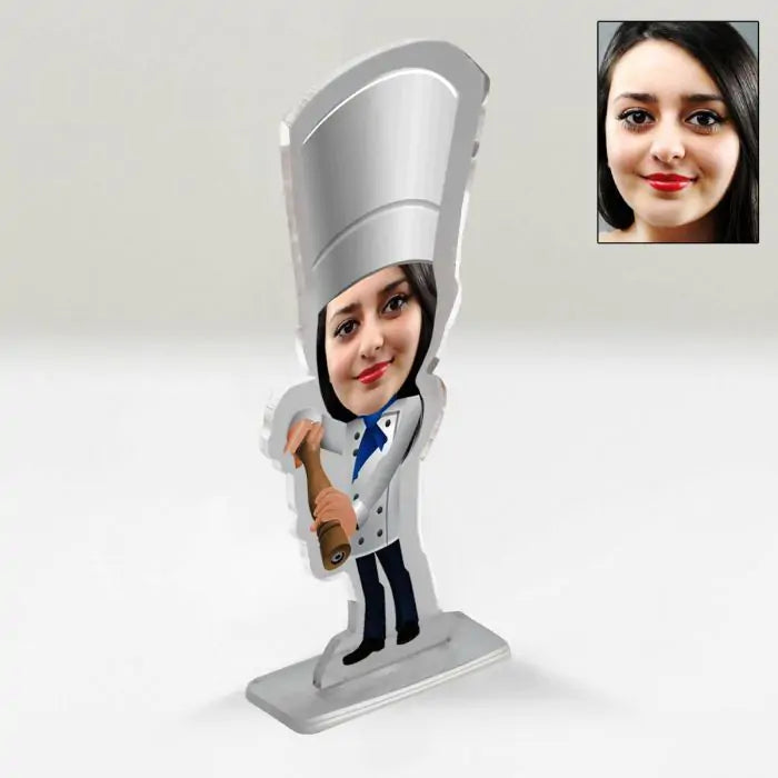 Personalised Lady Chef Picture Stand