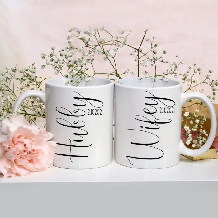 Personalised Wifey & Hubby Mug Set-1