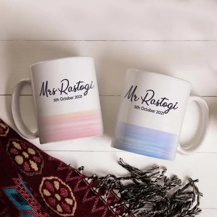 Personalized Couple Name & Date Coffee Mug Set for Couple-6