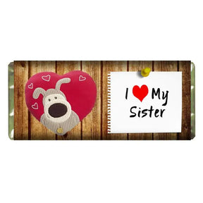 Personalised I Heart Sister Choco Bar