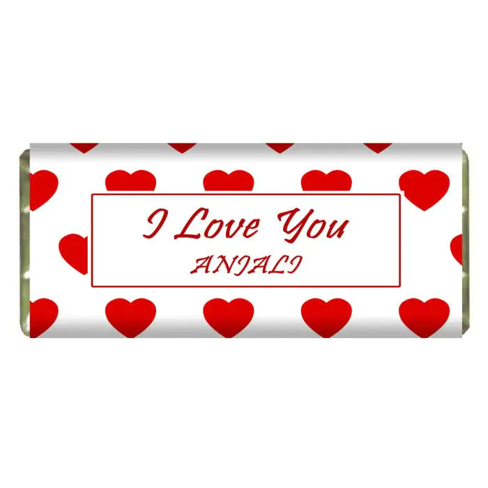 Personalised Little Hearts Chocolate Bar