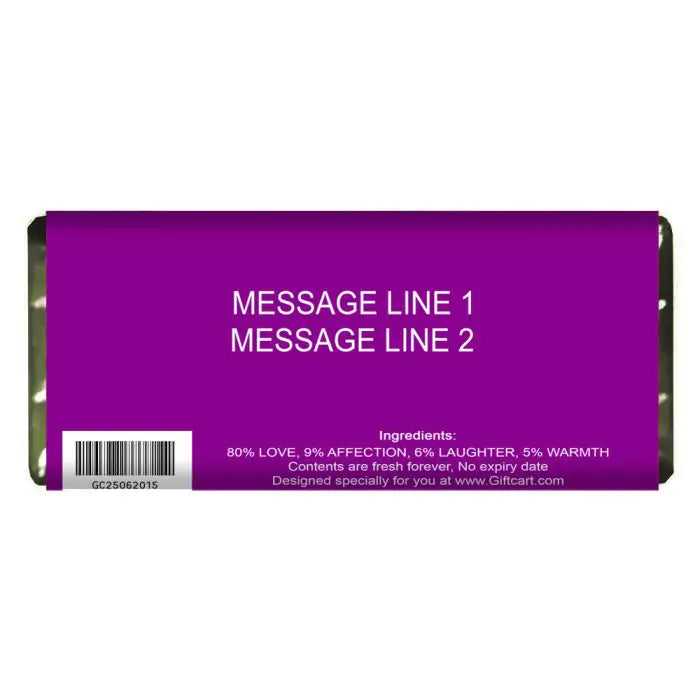 Personalised Purple Love Choco Bar