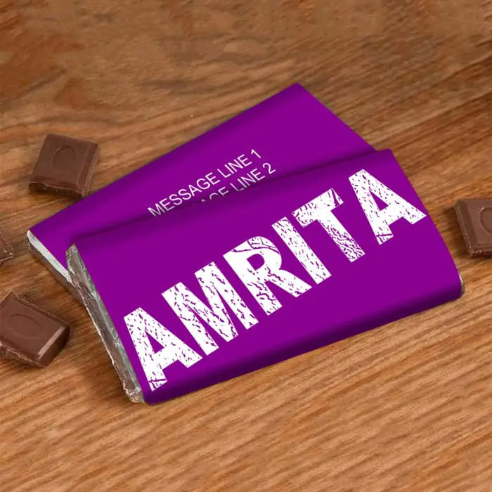 Personalised Purple Love Choco Bar