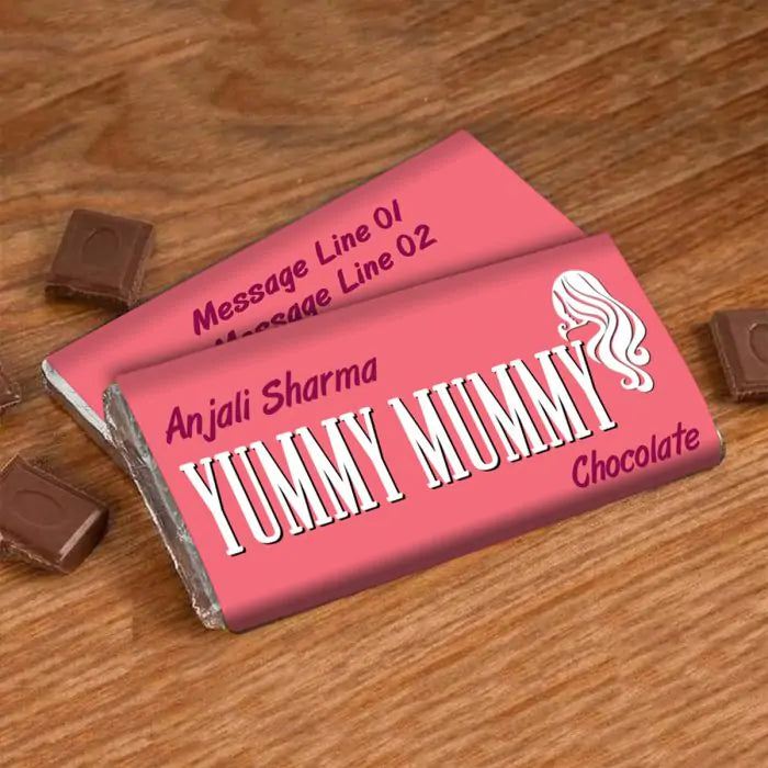 Customized Yummy Mummy Name & Message Printed Choco Bar Gift For Mom 1